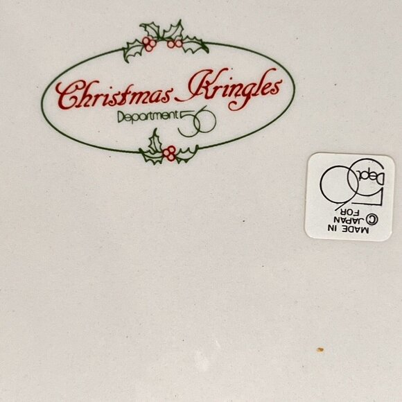 CHRISTMAS KRINGLES Dept 56 Ceramic Santa Platter Tray Hand Painted Japan Vtg - Picture 8 of 12